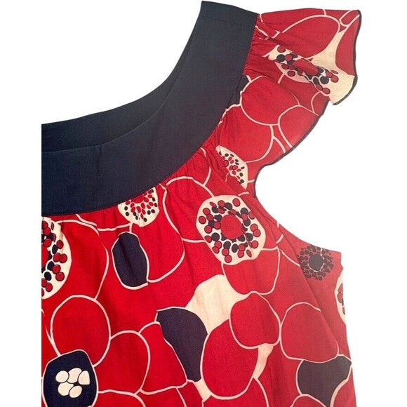 Duck Head Jeans Co Mod Cotton Shift Dress Floral Red White Blue July 4 Girls XL - Picture 4 of 8